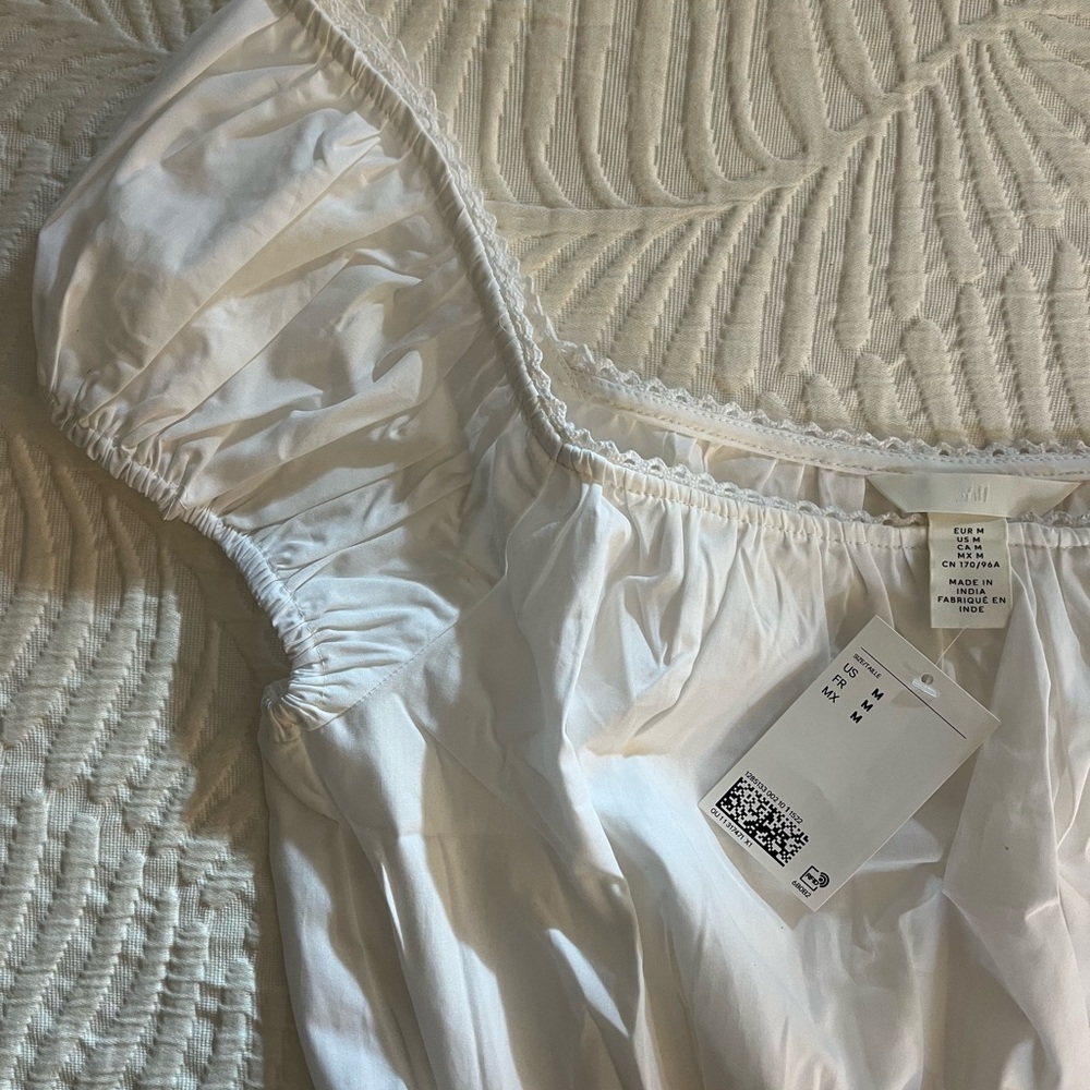 NWT White Poplin Blouse - Picture 4 of 7